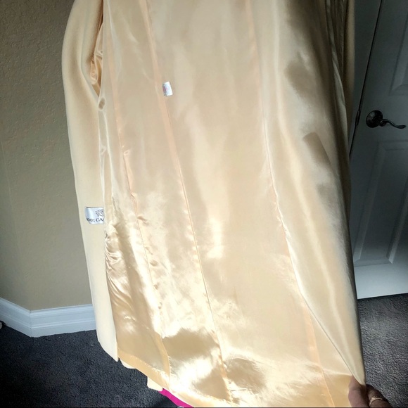 VINTAGE 100% CASHMERE COAT CREAM/TAN - Picture 8 of 16